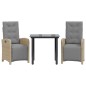 vidaXL 3-tlg. Bistro-Set mit Kissen Beige Poly Rattan vidaXL 3-tlg. Bistro-Set mit Kissen Beige Poly Rattan