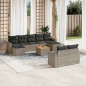 vidaXL 10-tlg. Garten-Sofagarnitur mit Kissen Grau Poly Rattan vidaXL 10-tlg. Garten-Sofagarnitur mit Kissen Grau Poly Rattan