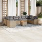 vidaXL 11-tlg. Garten-Sofagarnitur mit Kissen Beige Poly Rattan vidaXL 11-tlg. Garten-Sofagarnitur mit Kissen Beige Poly Rattan