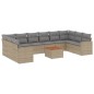 vidaXL 11-tlg. Garten-Sofagarnitur mit Kissen Beige Poly Rattan vidaXL 11-tlg. Garten-Sofagarnitur mit Kissen Beige Poly Rattan