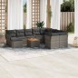 vidaXL 11-tlg. Garten-Sofagarnitur mit Kissen Grau Poly Rattan vidaXL 11-tlg. Garten-Sofagarnitur mit Kissen Grau Poly Rattan