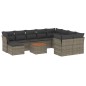 vidaXL 11-tlg. Garten-Sofagarnitur mit Kissen Grau Poly Rattan vidaXL 11-tlg. Garten-Sofagarnitur mit Kissen Grau Poly Rattan