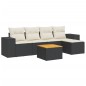 vidaXL 6-tlg. Garten-Sofagarnitur mit Kissen Schwarz Poly Rattan vidaXL 6-tlg. Garten-Sofagarnitur mit Kissen Schwarz Poly Rattan