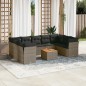 vidaXL 10-tlg. Garten-Sofagarnitur mit Kissen Grau Poly Rattan vidaXL 10-tlg. Garten-Sofagarnitur mit Kissen Grau Poly Rattan