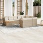 vidaXL 11-tlg. Garten-Sofagarnitur mit Kissen Beige Poly Rattan vidaXL 11-tlg. Garten-Sofagarnitur mit Kissen Beige Poly Rattan