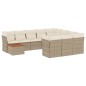 vidaXL 11-tlg. Garten-Sofagarnitur mit Kissen Beige Poly Rattan vidaXL 11-tlg. Garten-Sofagarnitur mit Kissen Beige Poly Rattan