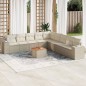 vidaXL 10-tlg. Garten-Sofagarnitur mit Kissen Beige Poly Rattan vidaXL 10-tlg. Garten-Sofagarnitur mit Kissen Beige Poly Rattan