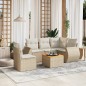vidaXL 6-tlg. Garten-Sofagarnitur mit Kissen Beige Poly Rattan vidaXL 6-tlg. Garten-Sofagarnitur mit Kissen Beige Poly Rattan
