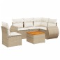 vidaXL 6-tlg. Garten-Sofagarnitur mit Kissen Beige Poly Rattan vidaXL 6-tlg. Garten-Sofagarnitur mit Kissen Beige Poly Rattan