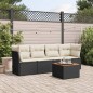 vidaXL 5-tlg. Garten-Sofagarnitur mit Kissen Schwarz Poly Rattan vidaXL 5-tlg. Garten-Sofagarnitur mit Kissen Schwarz Poly Rattan