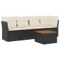 vidaXL 5-tlg. Garten-Sofagarnitur mit Kissen Schwarz Poly Rattan vidaXL 5-tlg. Garten-Sofagarnitur mit Kissen Schwarz Poly Rattan