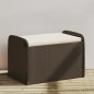 vidaXL Sitzbank mit Stauraum & Kissen Braun 80x51x52 cm Poly Rattan vidaXL Sitzbank mit Stauraum & Kissen Braun 80x51x52 cm Poly Rattan