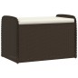 vidaXL Sitzbank mit Stauraum & Kissen Braun 80x51x52 cm Poly Rattan vidaXL Sitzbank mit Stauraum & Kissen Braun 80x51x52 cm Poly Rattan