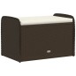 vidaXL Sitzbank mit Stauraum & Kissen Braun 80x51x52 cm Poly Rattan vidaXL Sitzbank mit Stauraum & Kissen Braun 80x51x52 cm Poly Rattan