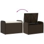 vidaXL Sitzbank mit Stauraum & Kissen Braun 80x51x52 cm Poly Rattan vidaXL Sitzbank mit Stauraum & Kissen Braun 80x51x52 cm Poly Rattan