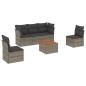 vidaXL 6-tlg. Garten-Sofagarnitur mit Kissen Grau Poly Rattan vidaXL 6-tlg. Garten-Sofagarnitur mit Kissen Grau Poly Rattan