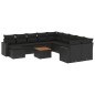 vidaXL 14-tlg. Garten-Sofagarnitur mit Kissen Schwarz Poly Rattan vidaXL 14-tlg. Garten-Sofagarnitur mit Kissen Schwarz Poly Rattan