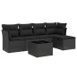 vidaXL 6-tlg. Garten-Sofagarnitur mit Kissen Schwarz Poly Rattan vidaXL 6-tlg. Garten-Sofagarnitur mit Kissen Schwarz Poly Rattan