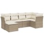 vidaXL 6-tlg. Garten-Sofagarnitur mit Kissen Beige Poly Rattan vidaXL 6-tlg. Garten-Sofagarnitur mit Kissen Beige Poly Rattan