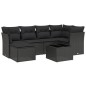 vidaXL 7-tlg. Garten-Sofagarnitur mit Kissen Schwarz Poly Rattan vidaXL 7-tlg. Garten-Sofagarnitur mit Kissen Schwarz Poly Rattan