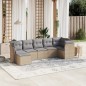 vidaXL 7-tlg. Garten-Sofagarnitur mit Kissen Beige Poly Rattan vidaXL 7-tlg. Garten-Sofagarnitur mit Kissen Beige Poly Rattan