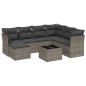 vidaXL 8-tlg. Garten-Sofagarnitur mit Kissen Grau Poly Rattan vidaXL 8-tlg. Garten-Sofagarnitur mit Kissen Grau Poly Rattan