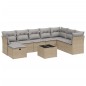 vidaXL 9-tlg. Garten-Sofagarnitur mit Kissen Beige Poly Rattan vidaXL 9-tlg. Garten-Sofagarnitur mit Kissen Beige Poly Rattan