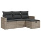 vidaXL 4-tlg. Garten-Sofagarnitur mit Kissen Grau Poly Rattan vidaXL 4-tlg. Garten-Sofagarnitur mit Kissen Grau Poly Rattan