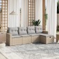 vidaXL 5-tlg. Garten-Sofagarnitur mit Kissen Beige Poly Rattan vidaXL 5-tlg. Garten-Sofagarnitur mit Kissen Beige Poly Rattan