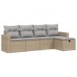 vidaXL 5-tlg. Garten-Sofagarnitur mit Kissen Beige Poly Rattan vidaXL 5-tlg. Garten-Sofagarnitur mit Kissen Beige Poly Rattan