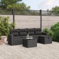 vidaXL 6-tlg. Garten-Sofagarnitur mit Kissen Schwarz Poly Rattan vidaXL 6-tlg. Garten-Sofagarnitur mit Kissen Schwarz Poly Rattan