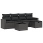 vidaXL 6-tlg. Garten-Sofagarnitur mit Kissen Schwarz Poly Rattan vidaXL 6-tlg. Garten-Sofagarnitur mit Kissen Schwarz Poly Rattan