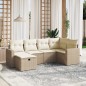vidaXL 6-tlg. Garten-Sofagarnitur mit Kissen Beige Poly Rattan vidaXL 6-tlg. Garten-Sofagarnitur mit Kissen Beige Poly Rattan