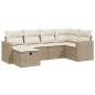 vidaXL 6-tlg. Garten-Sofagarnitur mit Kissen Beige Poly Rattan vidaXL 6-tlg. Garten-Sofagarnitur mit Kissen Beige Poly Rattan