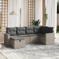 vidaXL 6-tlg. Garten-Sofagarnitur mit Kissen Grau Poly Rattan vidaXL 6-tlg. Garten-Sofagarnitur mit Kissen Grau Poly Rattan