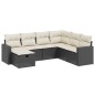 vidaXL 7-tlg. Garten-Sofagarnitur mit Kissen Schwarz Poly Rattan vidaXL 7-tlg. Garten-Sofagarnitur mit Kissen Schwarz Poly Rattan
