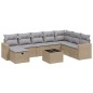 vidaXL 9-tlg. Garten-Sofagarnitur mit Kissen Beige Poly Rattan vidaXL 9-tlg. Garten-Sofagarnitur mit Kissen Beige Poly Rattan