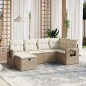 vidaXL 6-tlg. Garten-Sofagarnitur mit Kissen Beige Poly Rattan vidaXL 6-tlg. Garten-Sofagarnitur mit Kissen Beige Poly Rattan