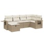 vidaXL 6-tlg. Garten-Sofagarnitur mit Kissen Beige Poly Rattan vidaXL 6-tlg. Garten-Sofagarnitur mit Kissen Beige Poly Rattan