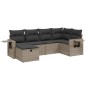 vidaXL 6-tlg. Garten-Sofagarnitur mit Kissen Grau Poly Rattan vidaXL 6-tlg. Garten-Sofagarnitur mit Kissen Grau Poly Rattan