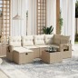 vidaXL 7-tlg. Garten-Sofagarnitur mit Kissen Beige Poly Rattan vidaXL 7-tlg. Garten-Sofagarnitur mit Kissen Beige Poly Rattan