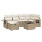 vidaXL 7-tlg. Garten-Sofagarnitur mit Kissen Beige Poly Rattan vidaXL 7-tlg. Garten-Sofagarnitur mit Kissen Beige Poly Rattan