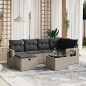 vidaXL 7-tlg. Garten-Sofagarnitur mit Kissen Grau Poly Rattan vidaXL 7-tlg. Garten-Sofagarnitur mit Kissen Grau Poly Rattan