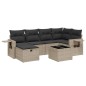 vidaXL 7-tlg. Garten-Sofagarnitur mit Kissen Grau Poly Rattan vidaXL 7-tlg. Garten-Sofagarnitur mit Kissen Grau Poly Rattan