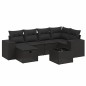 vidaXL 7-tlg. Garten-Sofagarnitur mit Kissen Schwarz Poly Rattan vidaXL 7-tlg. Garten-Sofagarnitur mit Kissen Schwarz Poly Rattan
