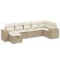 vidaXL 7-tlg. Garten-Sofagarnitur mit Kissen Beige Poly Rattan vidaXL 7-tlg. Garten-Sofagarnitur mit Kissen Beige Poly Rattan