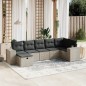 vidaXL 7-tlg. Garten-Sofagarnitur mit Kissen Grau Poly Rattan vidaXL 7-tlg. Garten-Sofagarnitur mit Kissen Grau Poly Rattan