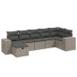 vidaXL 7-tlg. Garten-Sofagarnitur mit Kissen Grau Poly Rattan vidaXL 7-tlg. Garten-Sofagarnitur mit Kissen Grau Poly Rattan