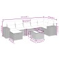 vidaXL 8-tlg. Garten-Sofagarnitur mit Kissen Schwarz Poly Rattan