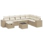vidaXL 9-tlg. Garten-Sofagarnitur mit Kissen Beige Poly Rattan vidaXL 9-tlg. Garten-Sofagarnitur mit Kissen Beige Poly Rattan